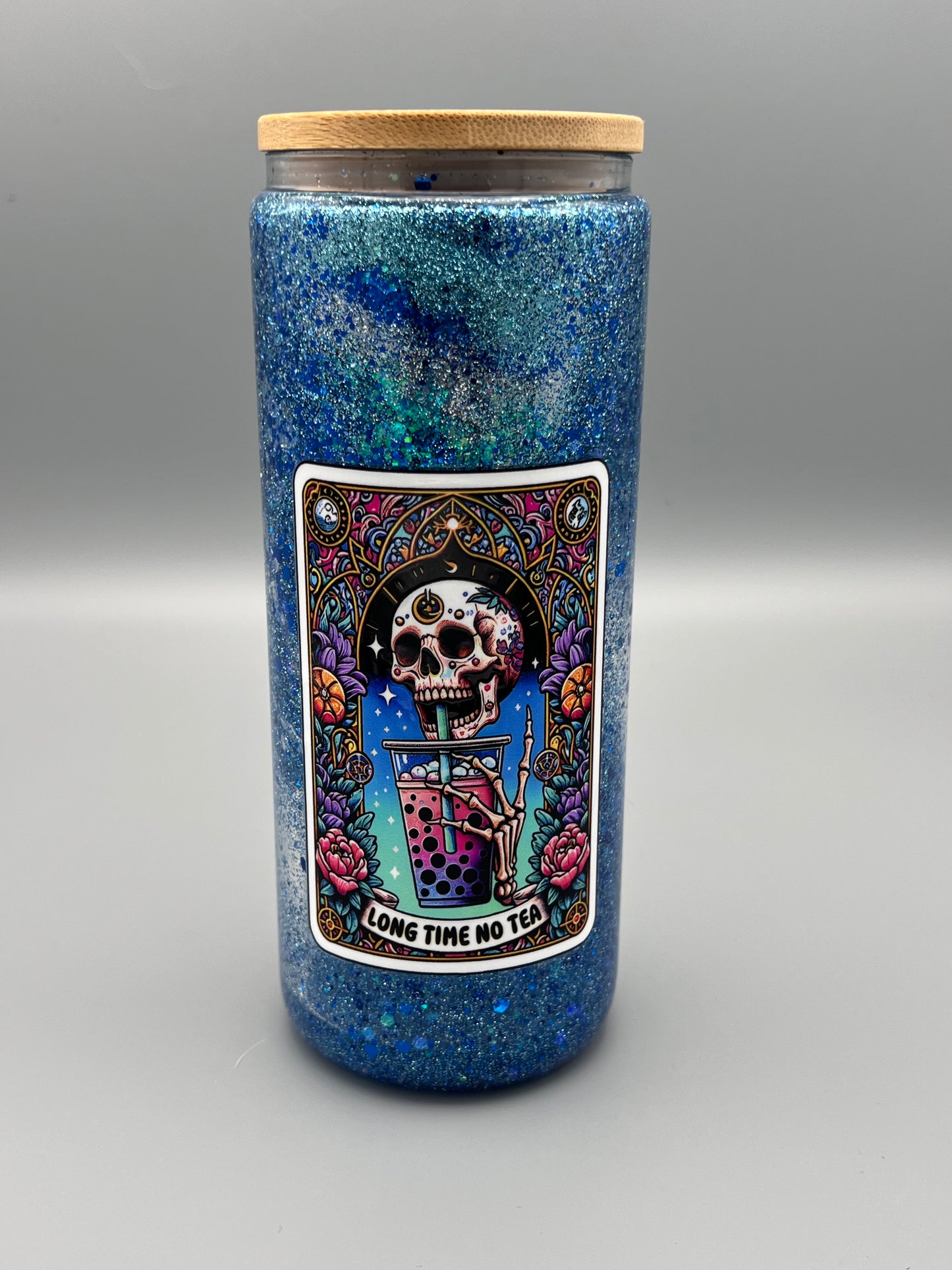 "Long Time No Tea" Tarot Card Snowglobe Cup